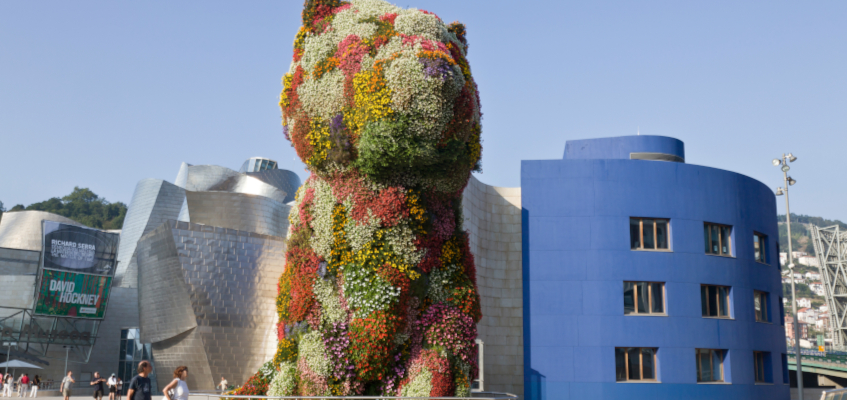 Arbusto Puppy Bilbao en Guggenheim